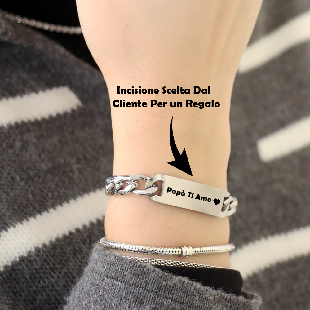 Bracciale Personalizzato Maglia Catena Minimal - Image 3