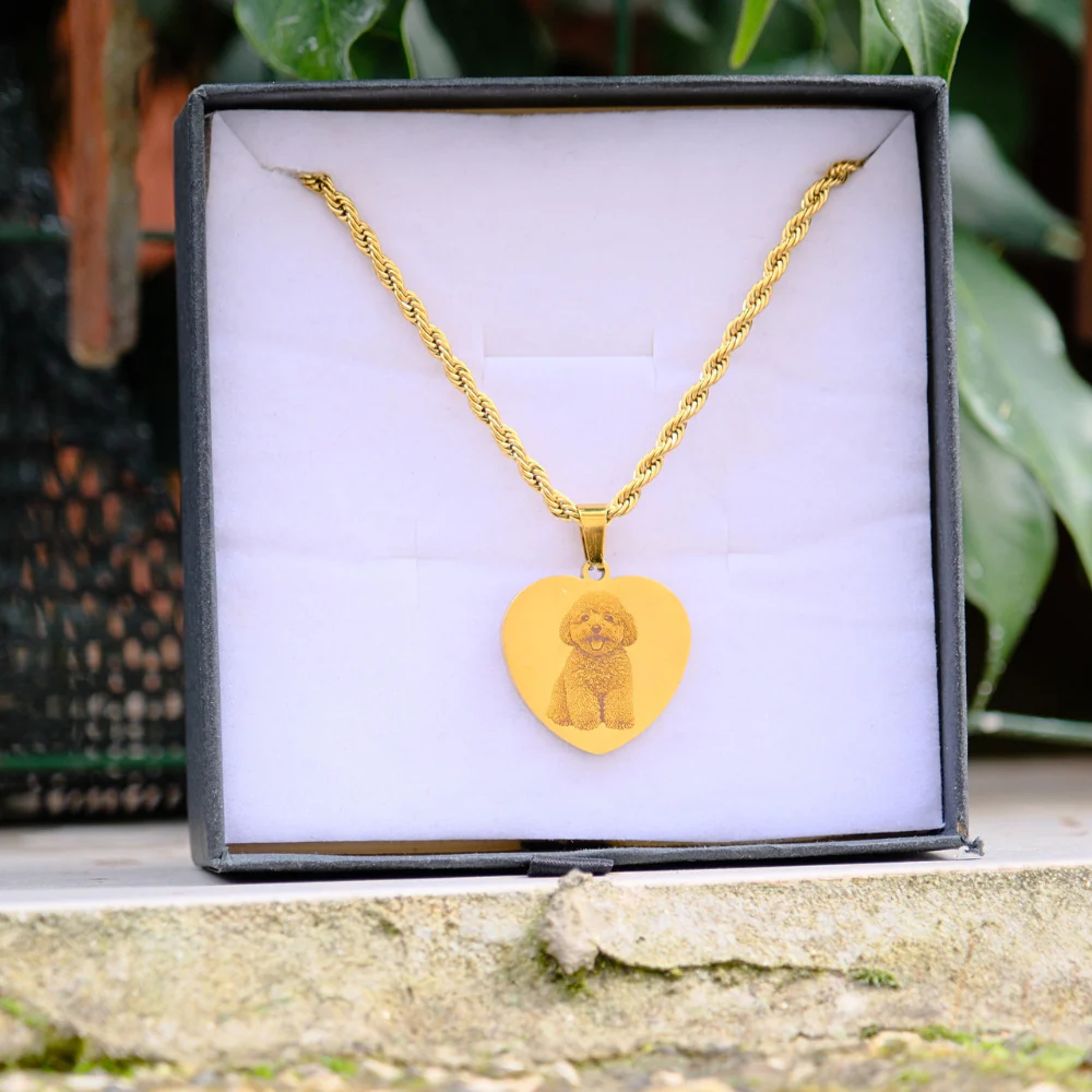 Collana Cuore 4 Zampe Foto Incisa - Image 3
