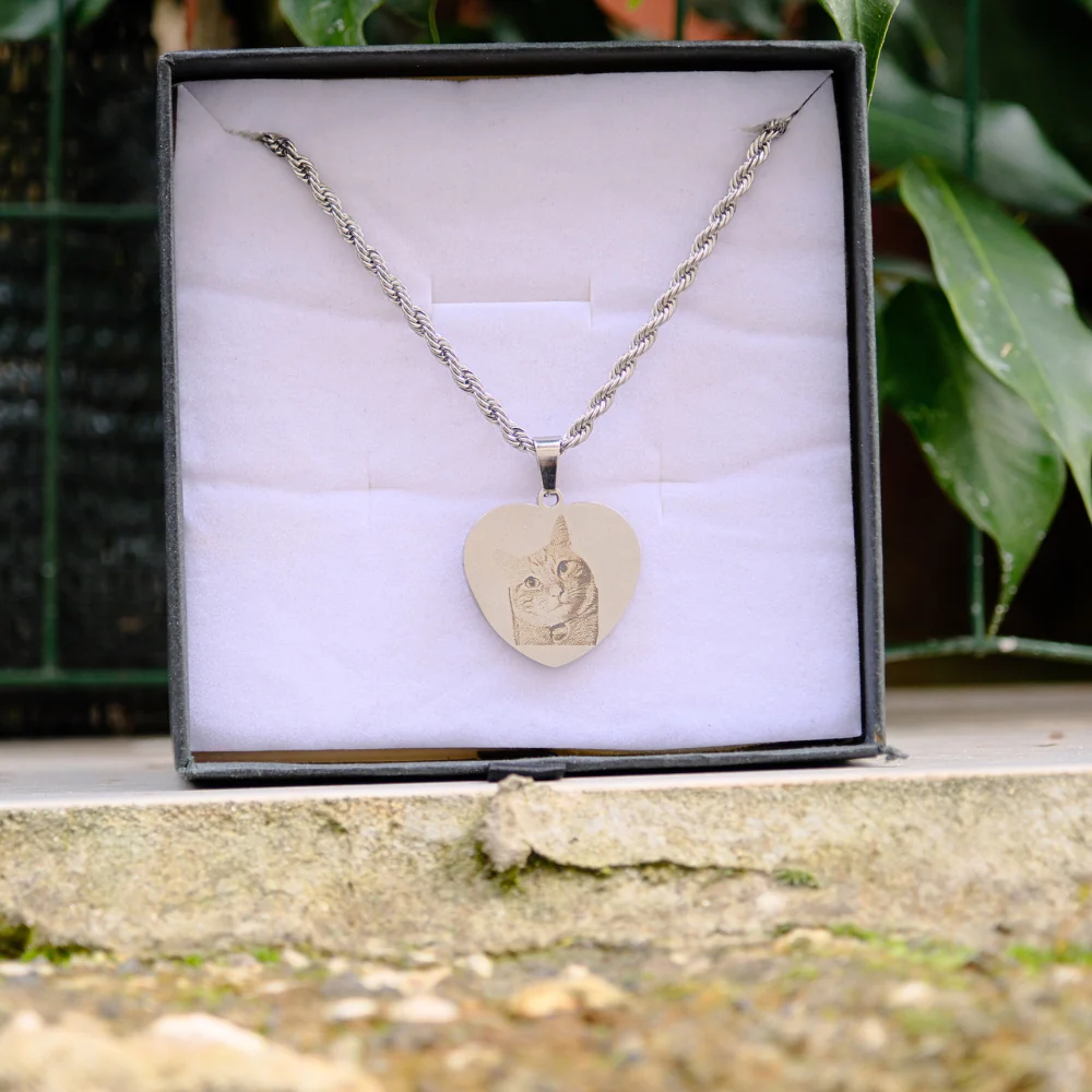 Collana Cuore 4 Zampe Foto Incisa - Image 5