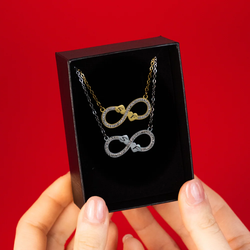 Collana Cuori Infinito Cuori Con Incisione Personalizzata - Image 11