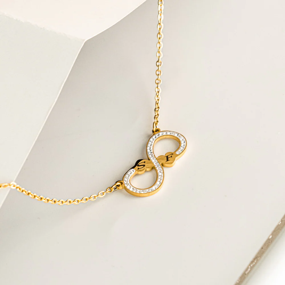 Collana Cuori Infinito Cuori Con Incisione Personalizzata - Image 6