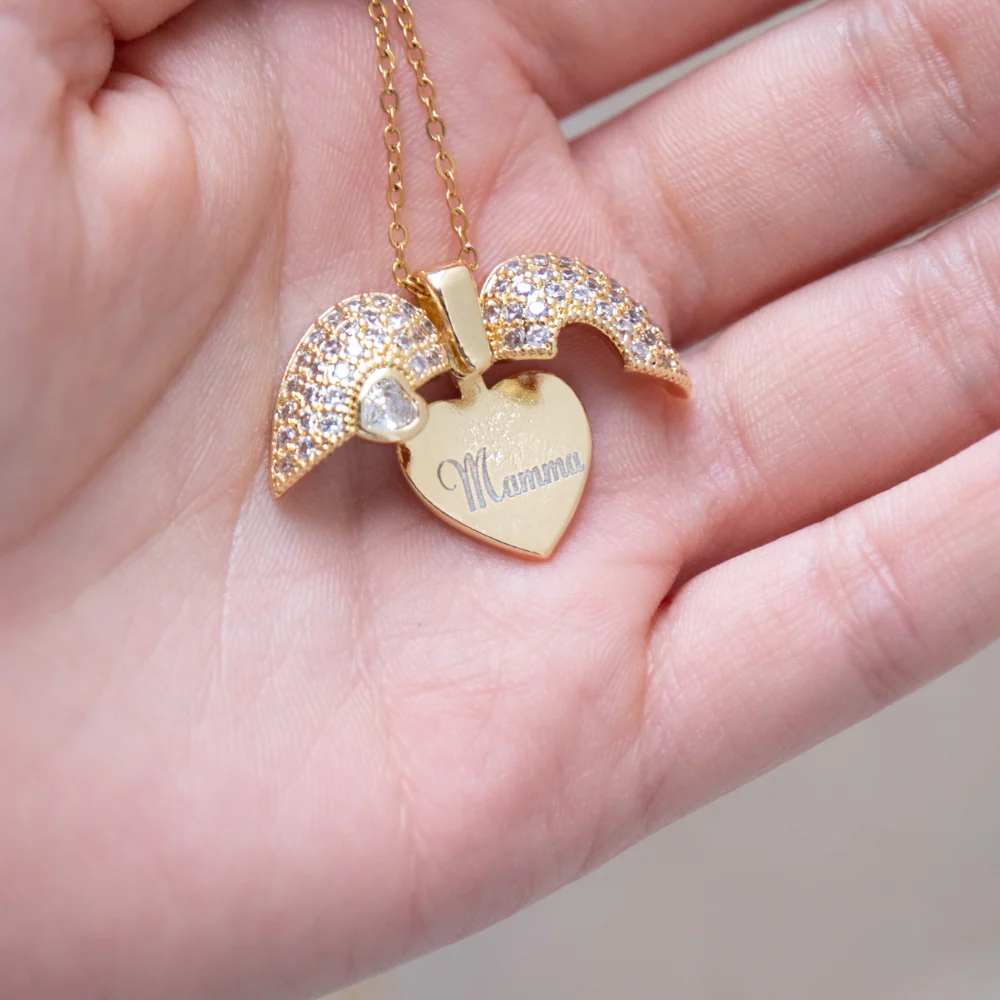 Collana Cuore Diamante Con Incisione Personalizzata - Image 4