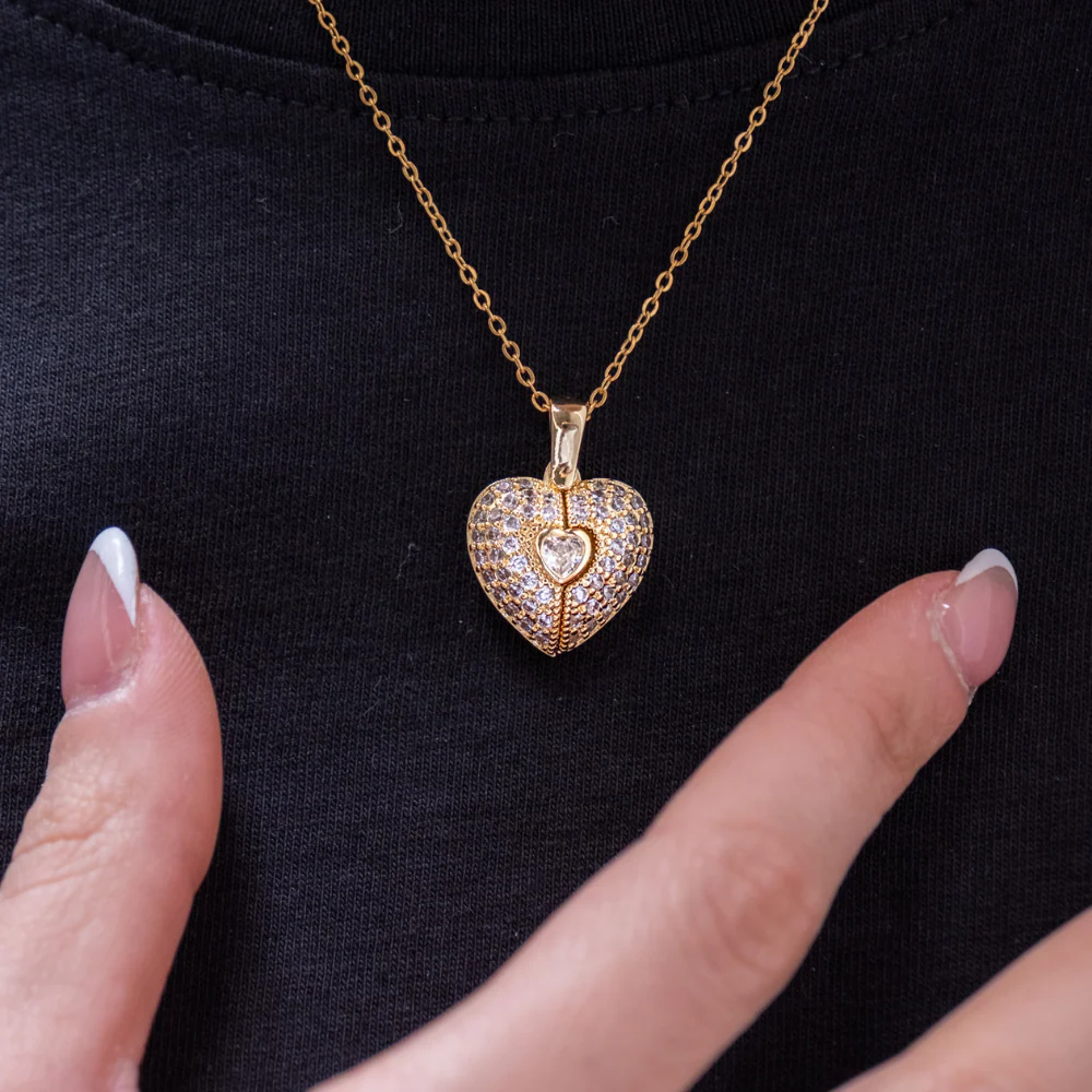 Collana Cuore Diamante Con Incisione Personalizzata - Image 6