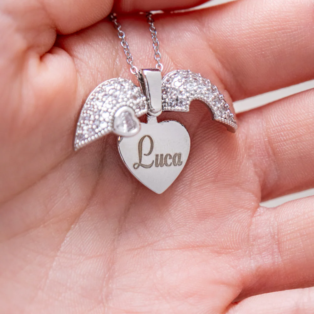 Collana Cuore Diamante Con Incisione Personalizzata - Image 7