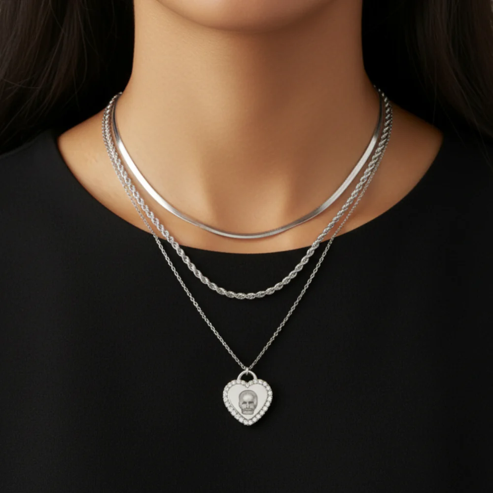 Collana Cuore Foto Incisa Memory - Image 3