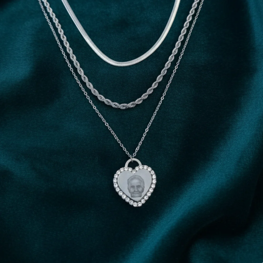 Collana Cuore Foto Incisa Memory - Image 4