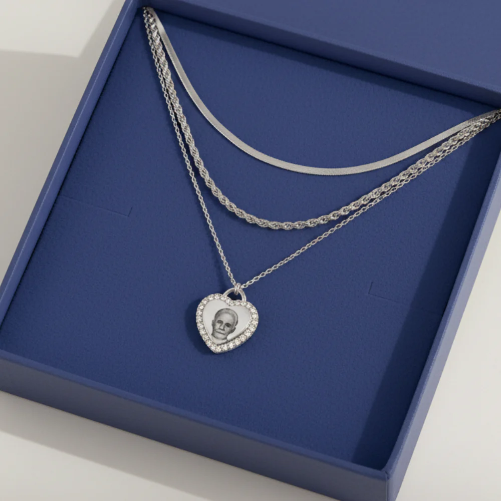 Collana Cuore Foto Incisa Memory - Image 5