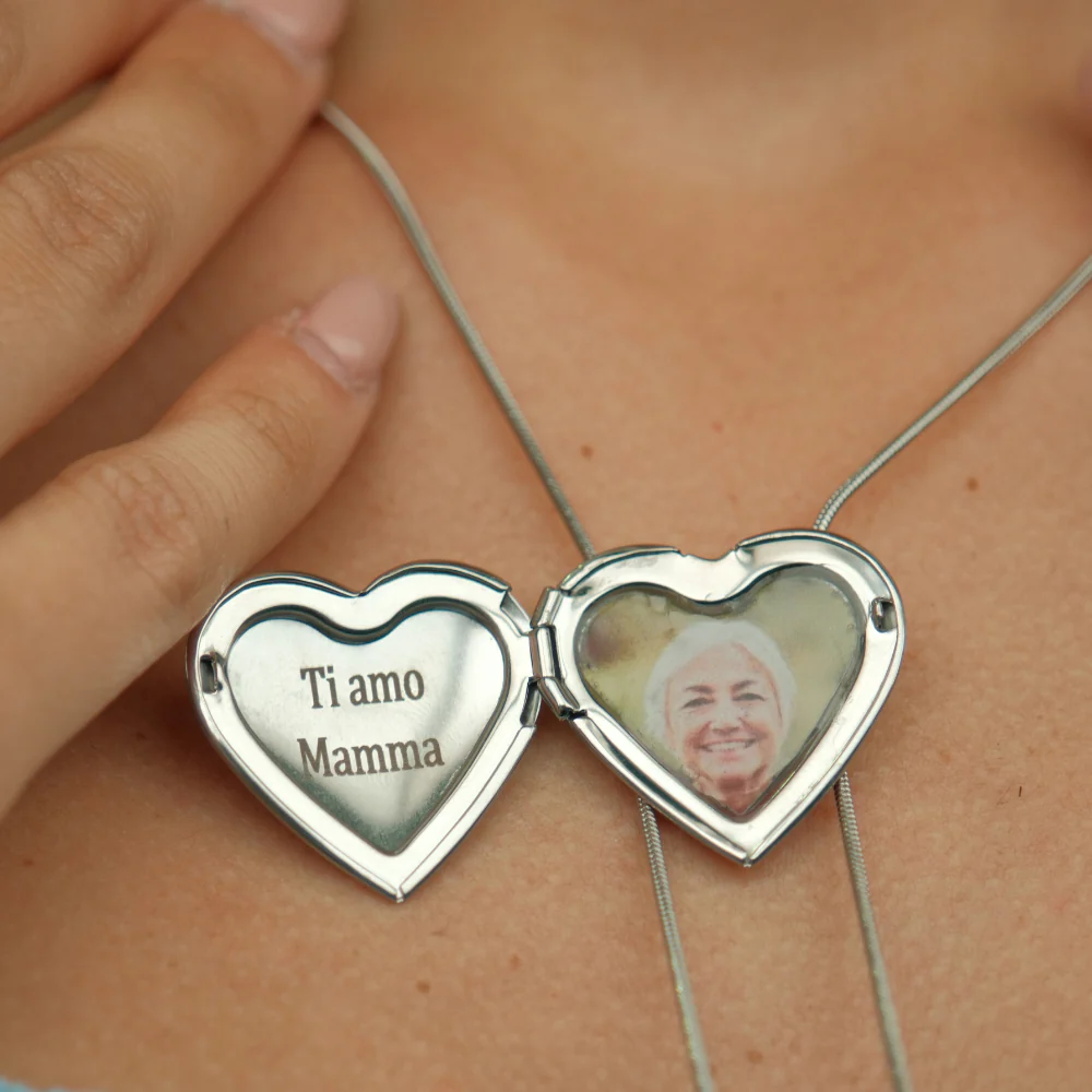 Collana Cuore Foto Stampata Personalizzata - Image 4