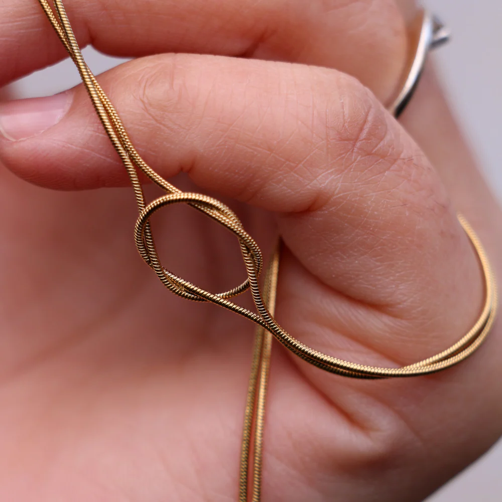 Collana Nodo Infinito (2 Catenine) - Confezione Regalo Con Rosa - Image 4