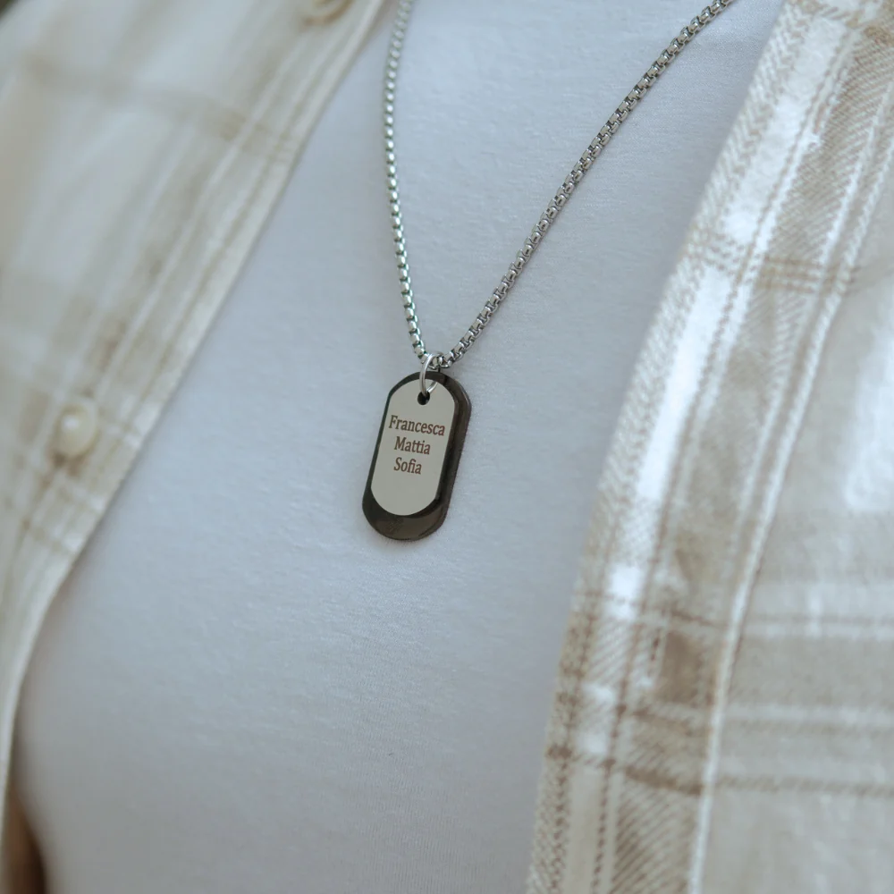 Collana Papà “Sulle Tue Spalle” – Doppia Targhetta Personalizzabile... - Image 3