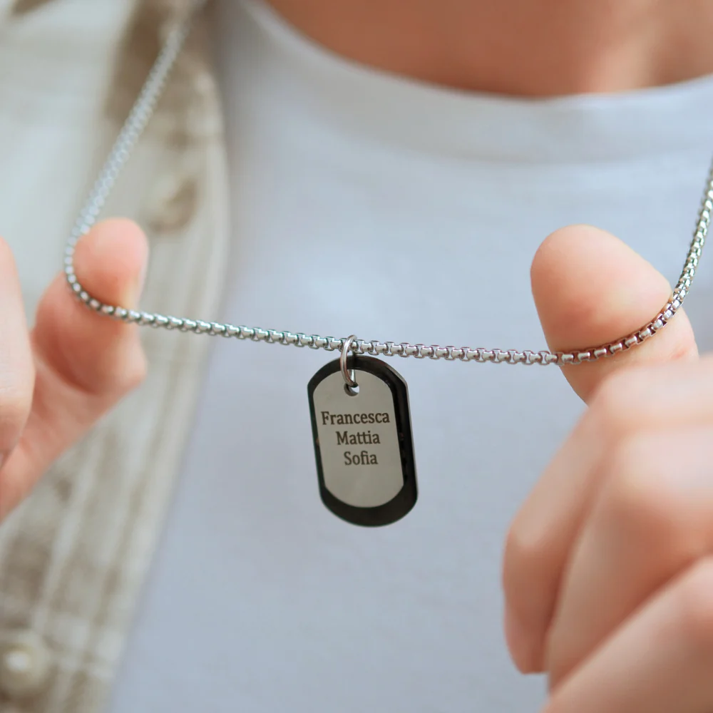 Collana Papà “Sulle Tue Spalle” – Doppia Targhetta Personalizzabile... - Image 5