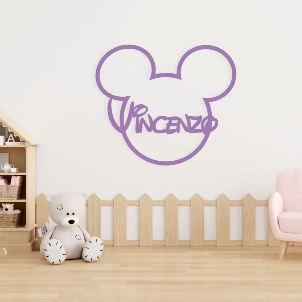 Decoro A Parete Topolino E Nome Personalizzato - Image 3