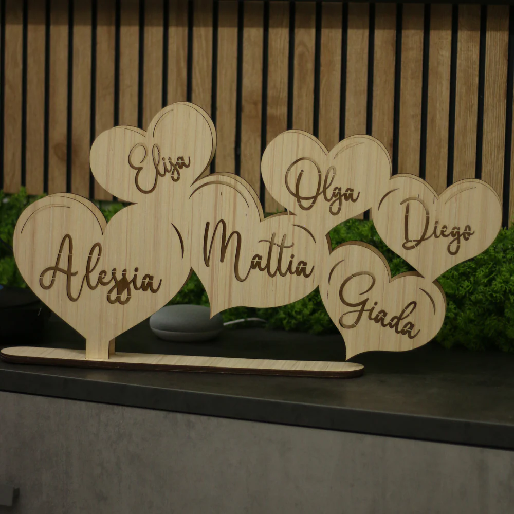 Lampada Cuori Personalizzata Con Nomi Famiglia o Coppia - Image 7