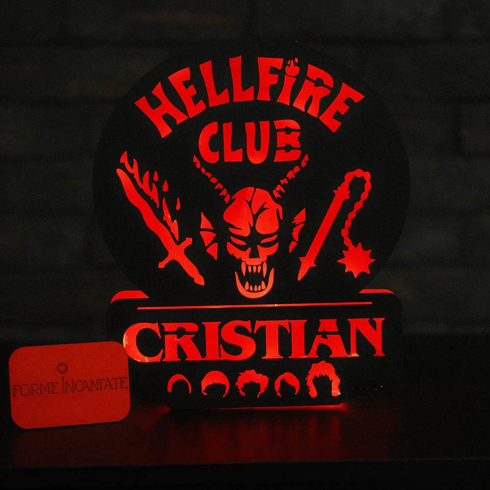 Lampada HELLFIRE PERSONALIZZATA Fan Art - Stranger Things - Image 3