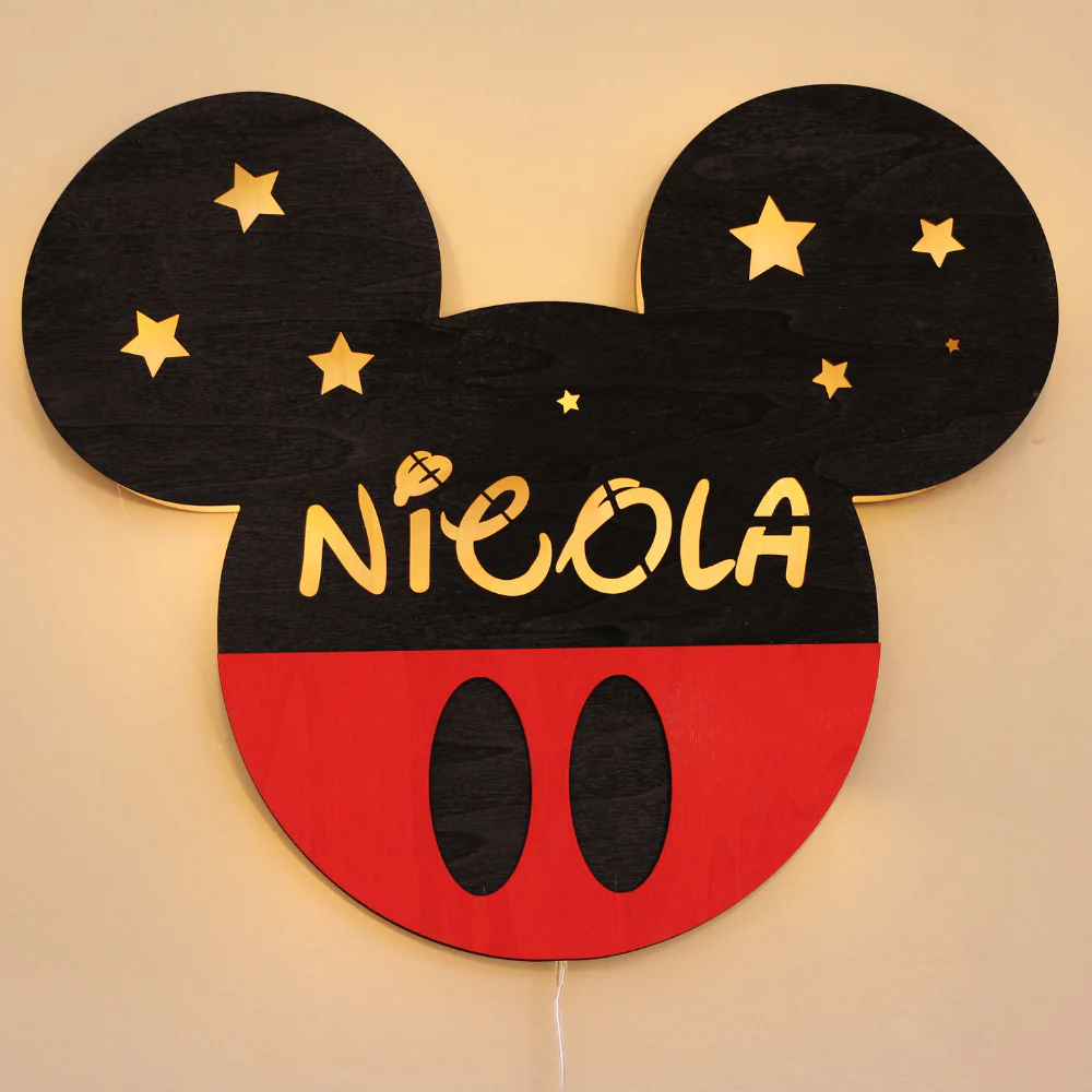Lampada Topolino A Parete Con Nome Personalizzato - Image 3