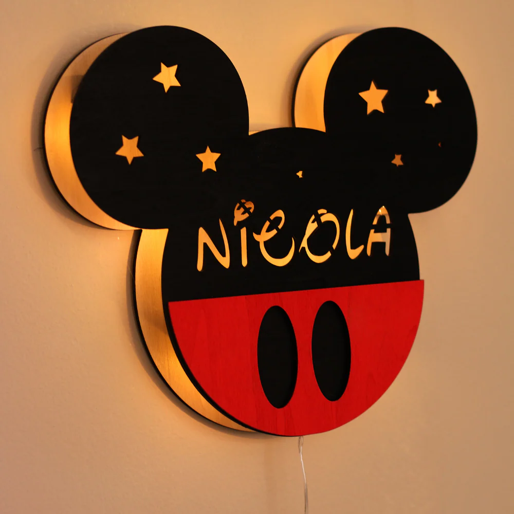 Lampada Topolino A Parete Con Nome Personalizzato - Image 4