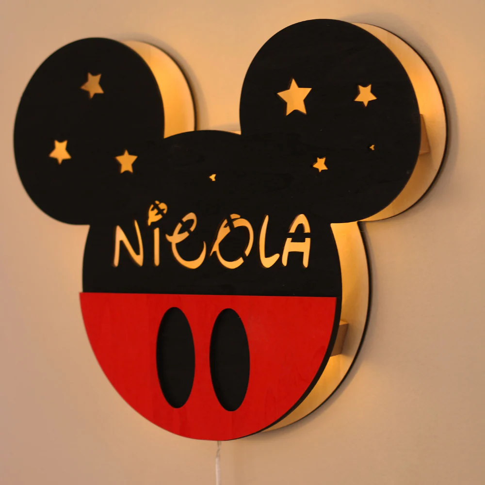 Lampada Topolino A Parete Con Nome Personalizzato - Image 5