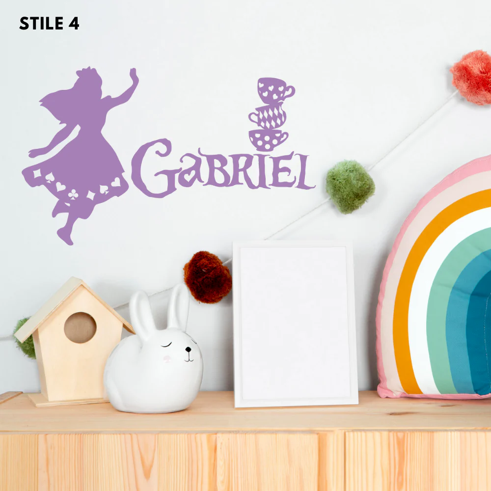 Nome Alice In Wonderland Personalizzato In Legno - Image 4