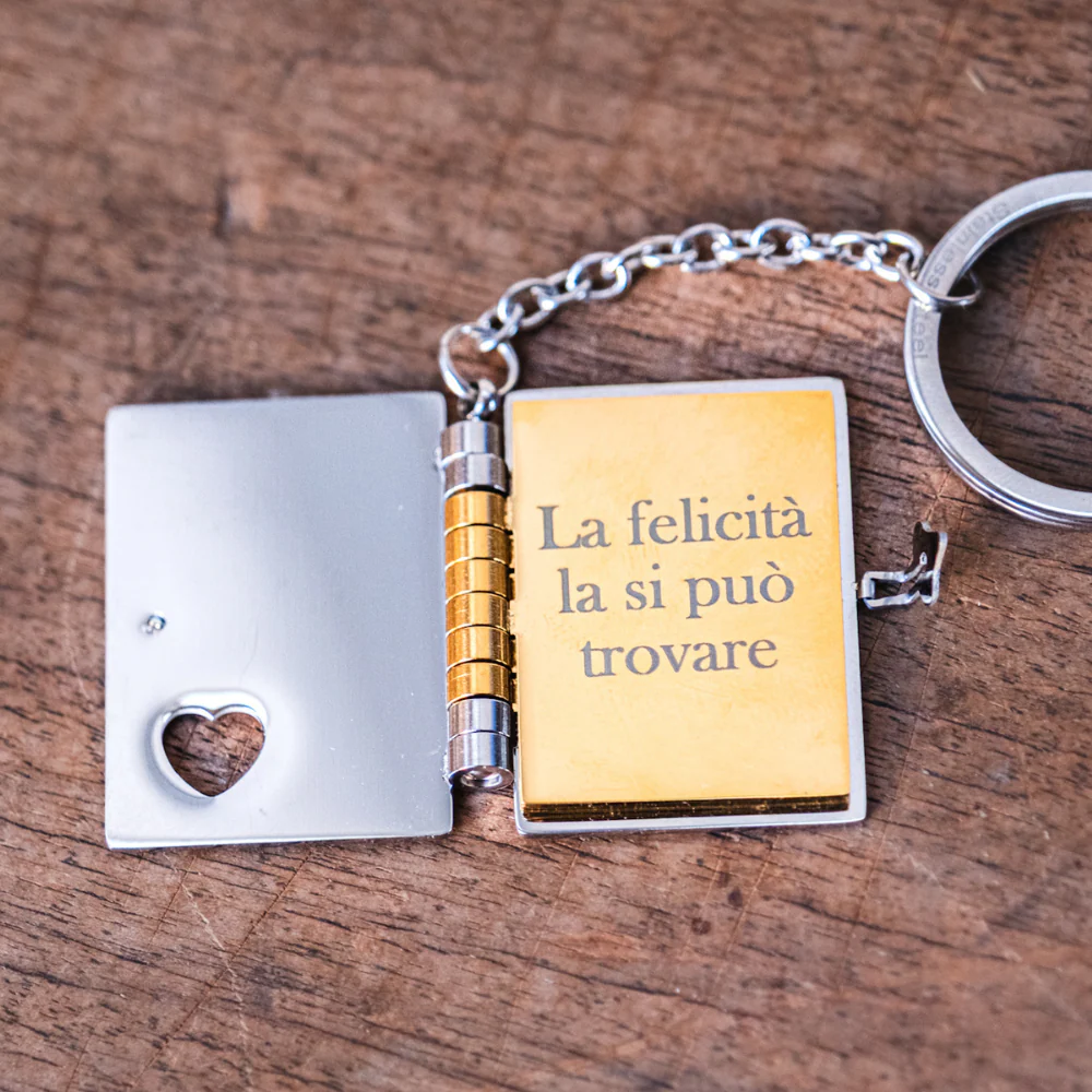 Portachiavi/Collana Book ~ Frase Silente (La Felcità la si può trovare...) HP - Image 4
