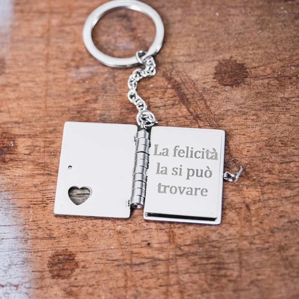 Portachiavi/Collana Book ~ Frase Silente (La Felcità la si può trovare...) HP - Image 9