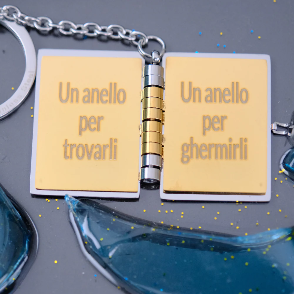 Portachiavi/Collana Book ~ Frase Il Signore Degli Anelli (Un Anello Per Domarli Tutti...) - Image 3