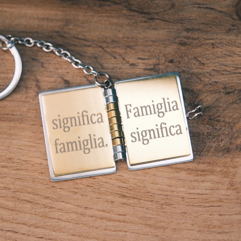 Portachiavi/Collana Book ~ Frase Lilo & Stitch (Ohana significa Famiglia...) - Image 8
